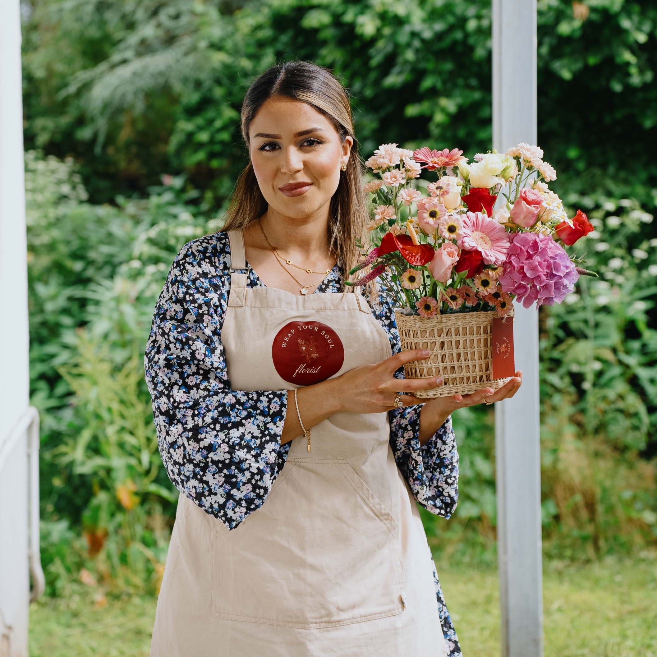girl with flower basket